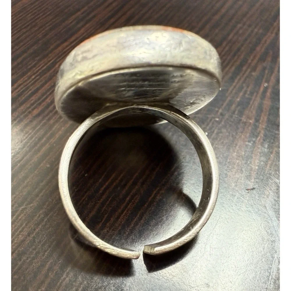 VTG Sterling Silver‎ with Agate Stone ring HandMade by Carlos Diaz Adjustable